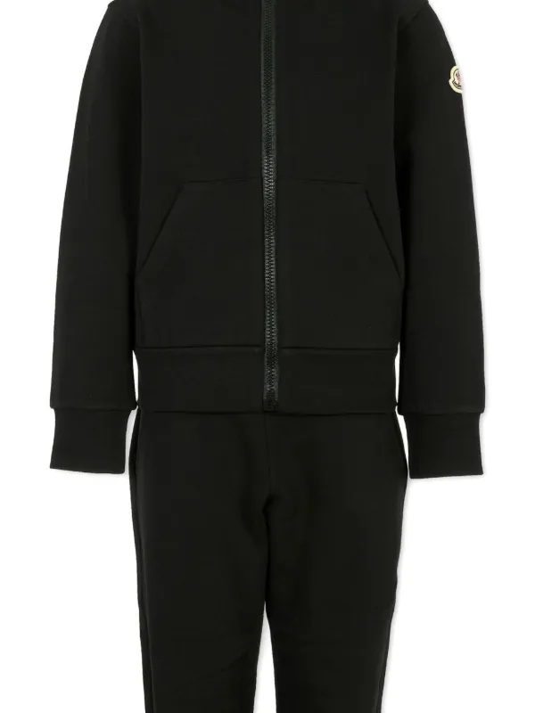 Moncler Enfant Hooded zip-up Tracksuit Set (set Of two) | Black
