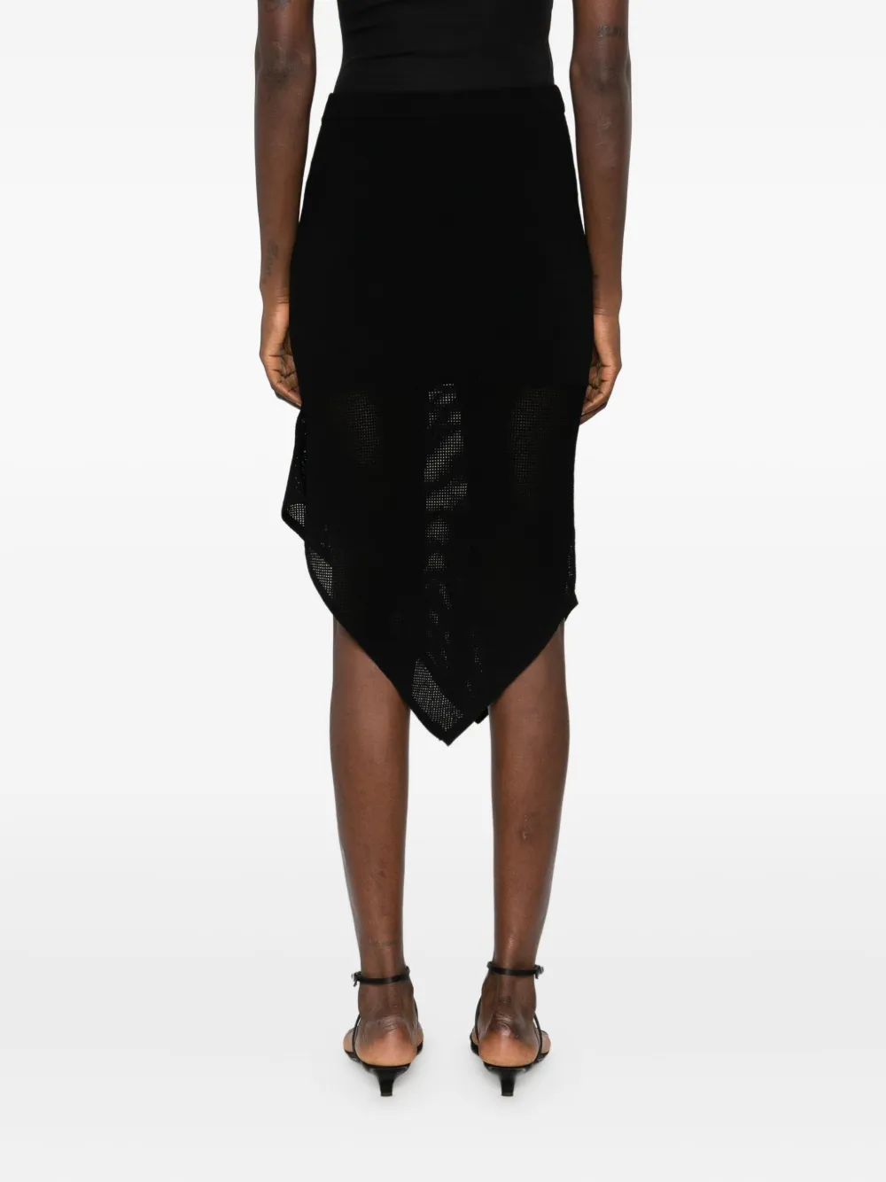The Garment Ribbed Asymmetric Midi Skirt In Black