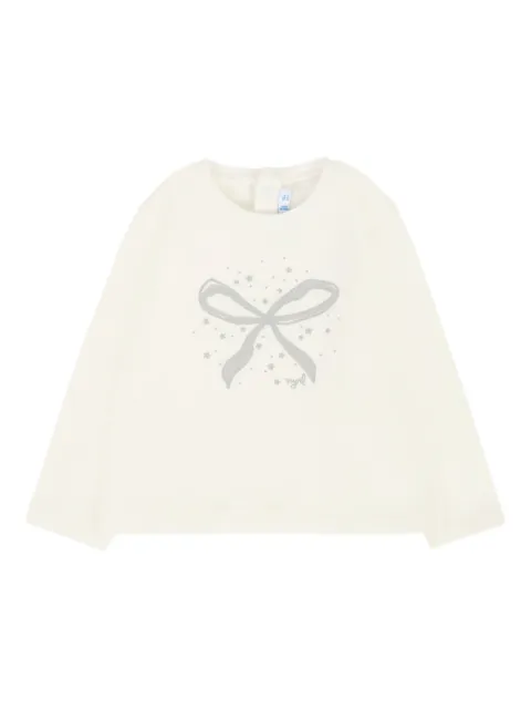 Mayoral bow-star long-sleeved T-shirt