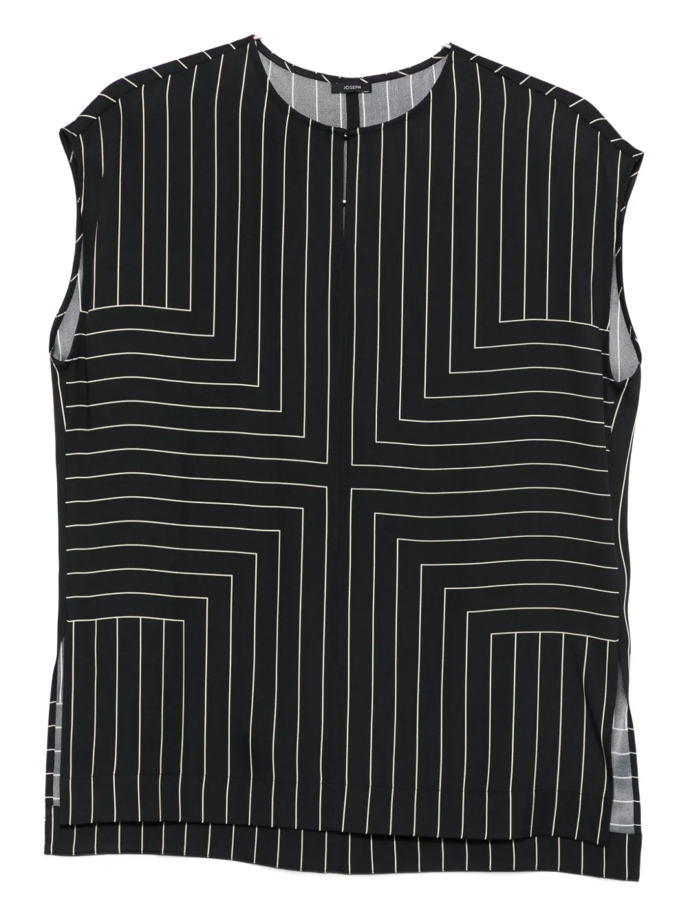 JOSEPH sleeveless geometric-striped top Zwart