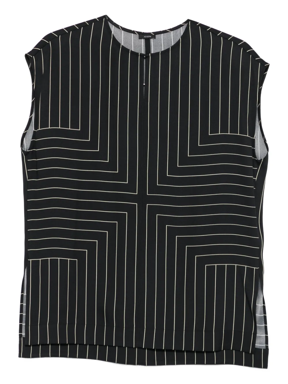 JOSEPH sleeveless geometric-striped top Zwart