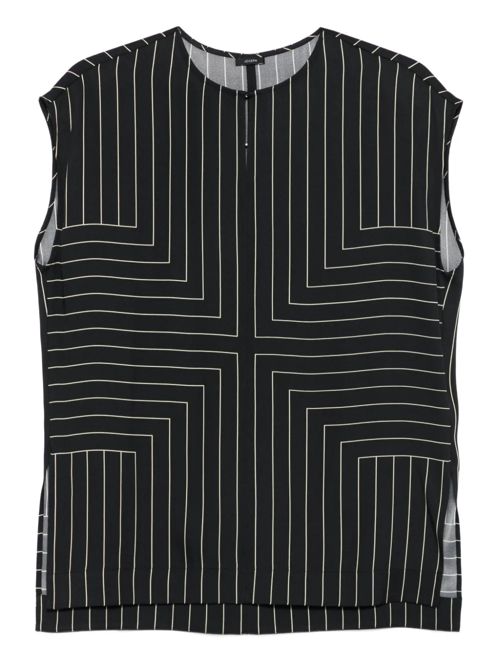 JOSEPH sleeveless geometric-striped top | Black | Image 1