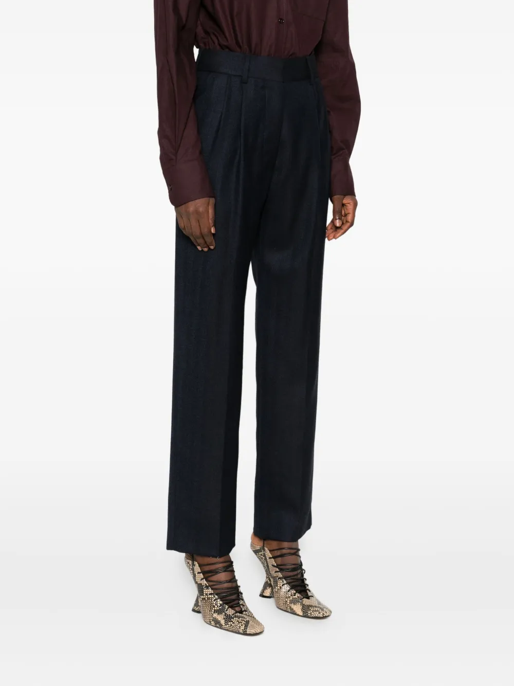  Blazé Milano Pleated-front Trousers - Blue 