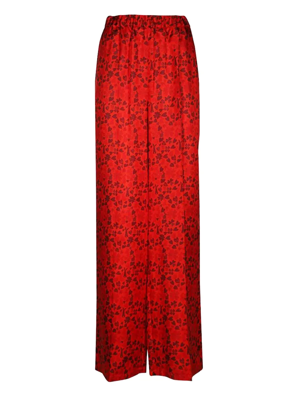 Max Mara heart-print silk trousers - Rood