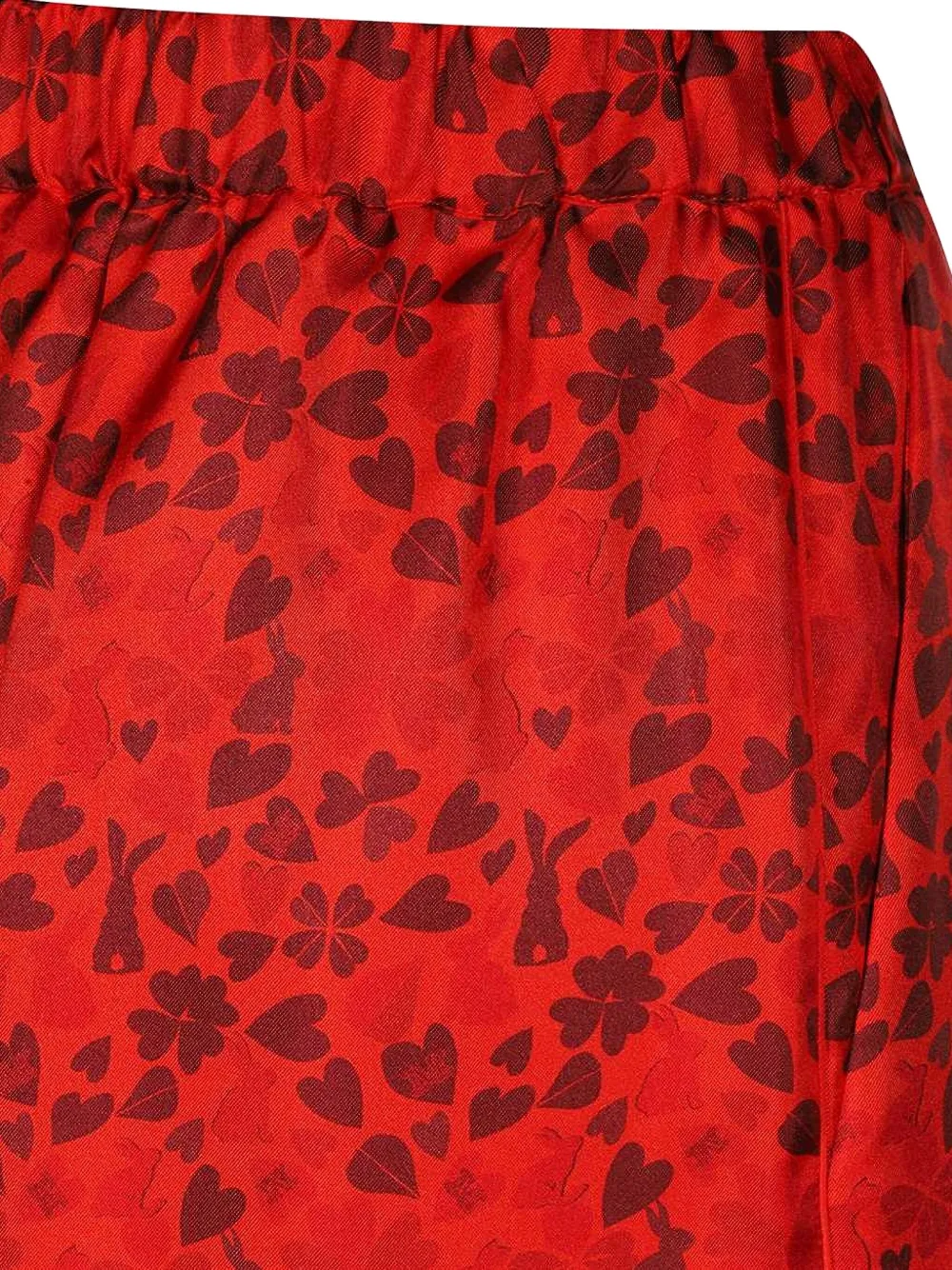 Max Mara heart-print silk trousers Rood