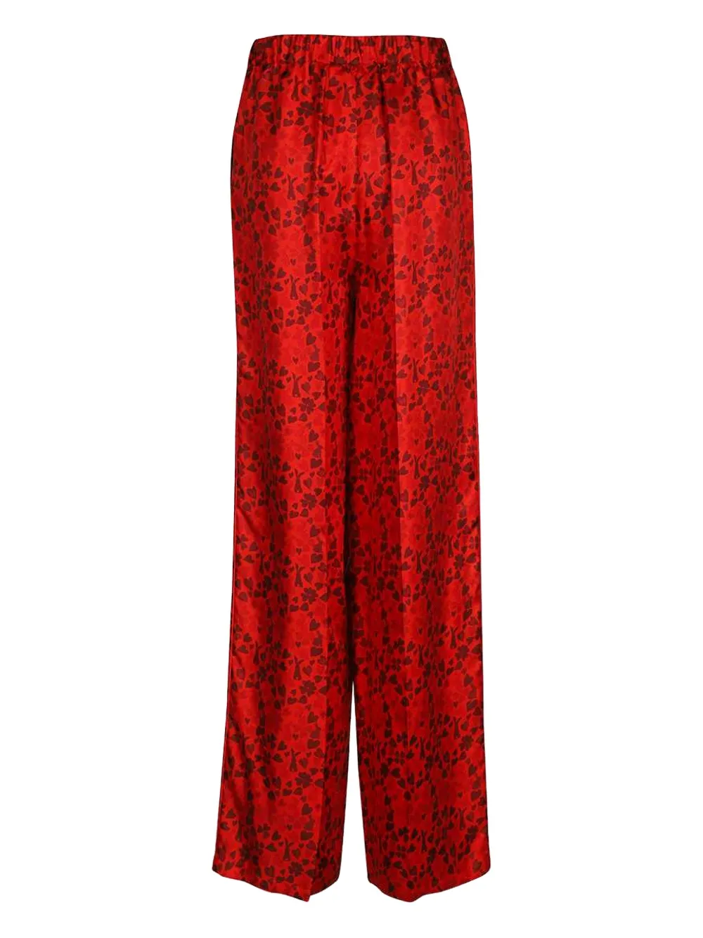 Max Mara heart-print silk trousers - レッド Max Mara heart-print silk trousers - レッド