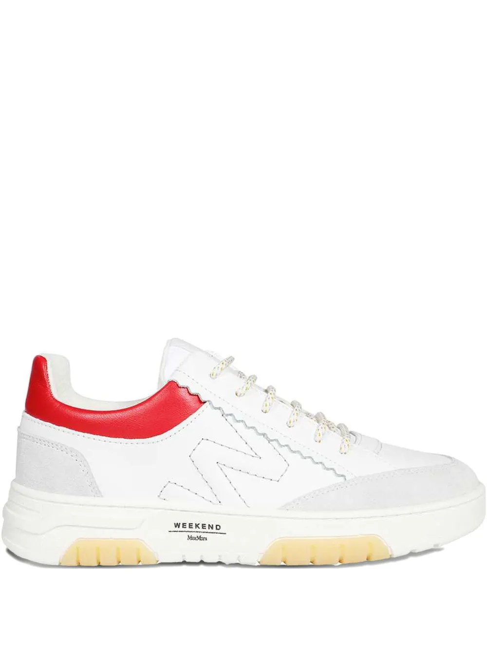 Weekend Max Mara leather scallop-trim sneakers White