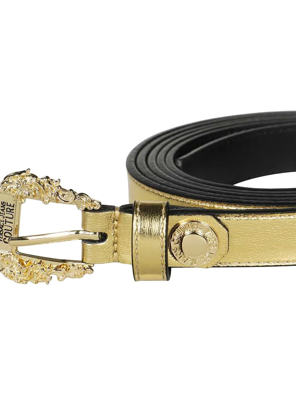 Versace Jeans Couture baroque-buckle leather belt Goud