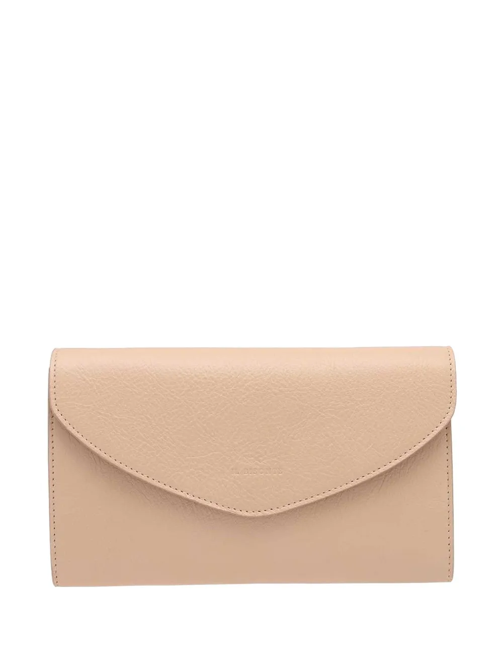 Il Bisonte Foldover Leather Clutch Bag In Neutral