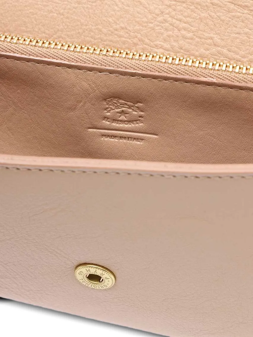 Il Bisonte Leren clutch Beige