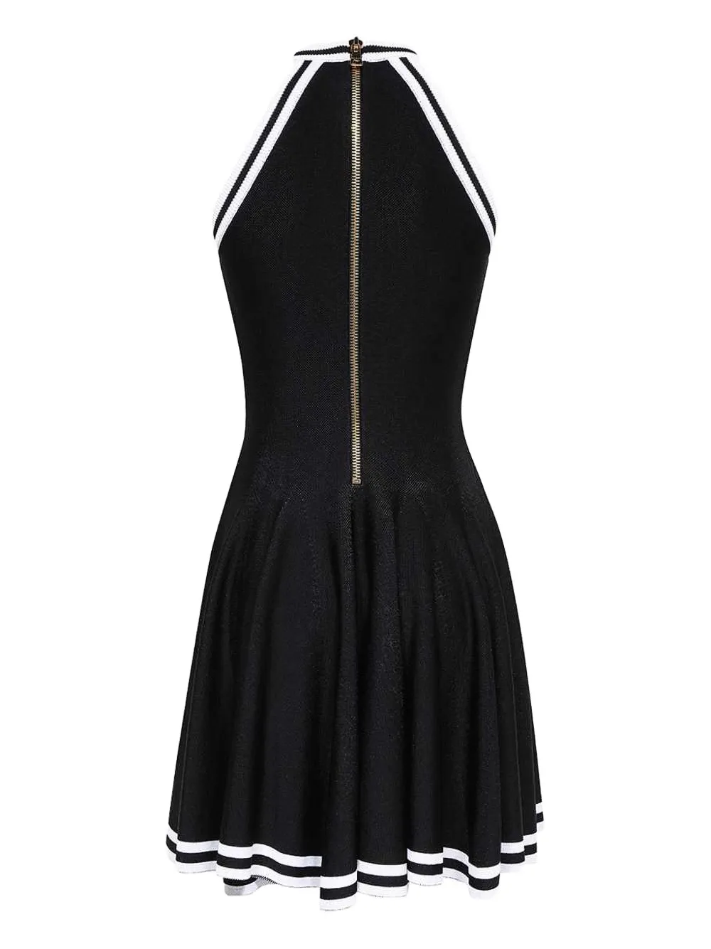 Balmain halterneck fluted dress - Zwart