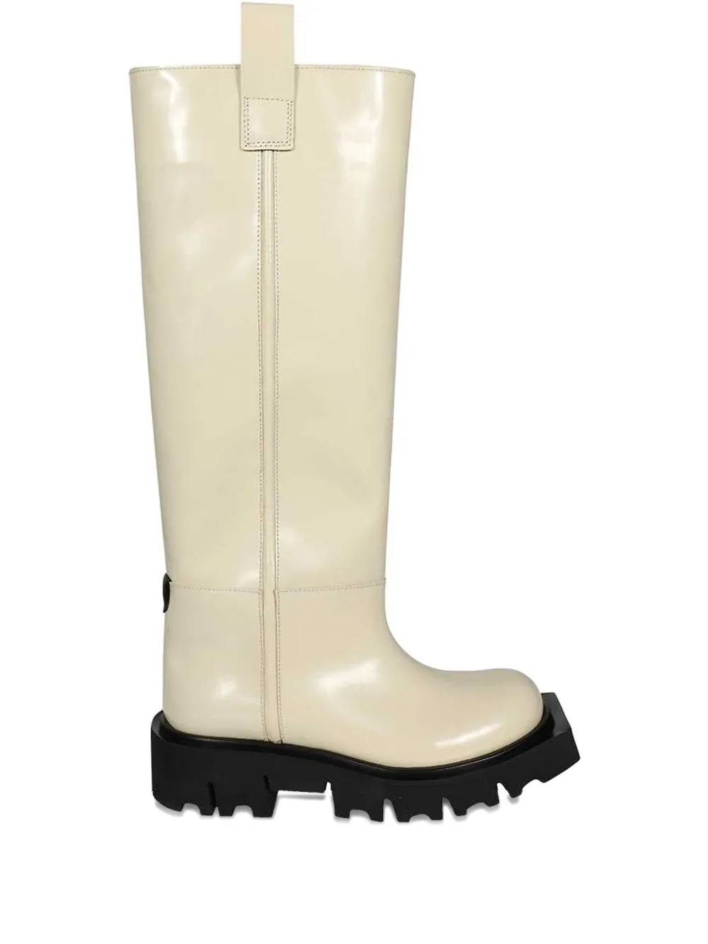 Msgm Leather Round-toe Boots In White