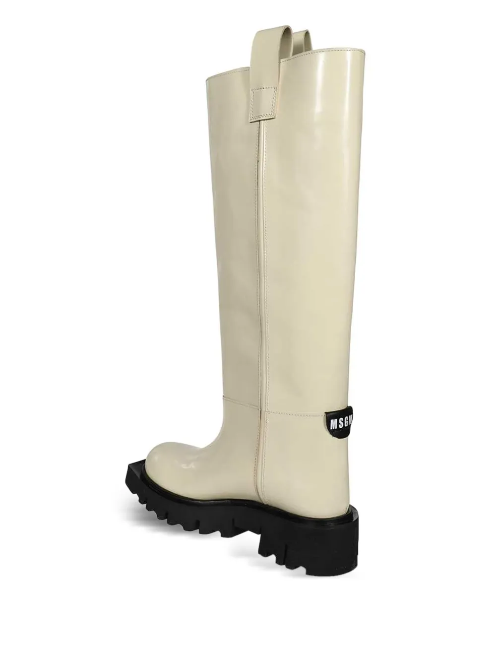 MSGM leather round-toe boots Wit
