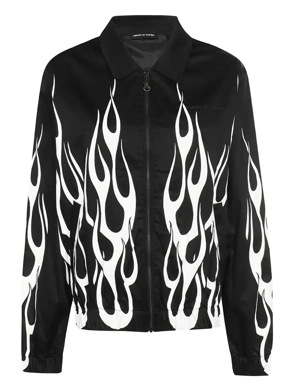 Vision Of Super flame-print zip-front jacket Zwart