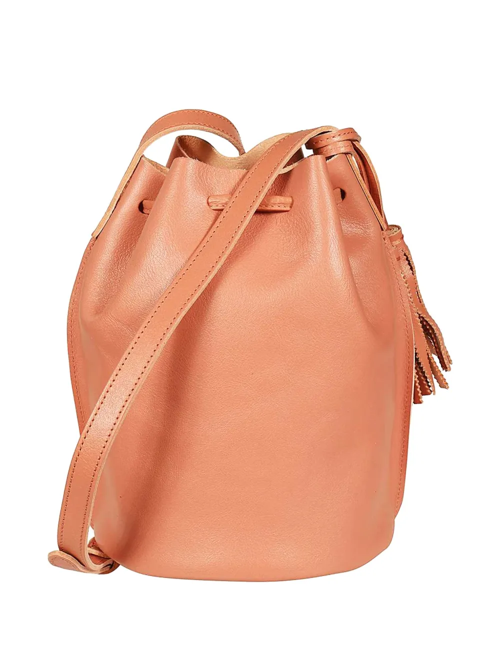 Il Bisonte Silvia Tassel Drawstring Bucket Bag In Pink