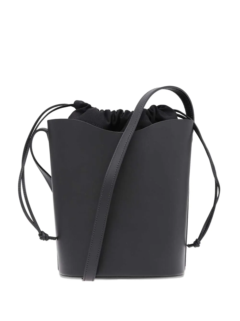 Il Bisonte Drawstring Bucket Bag In Black