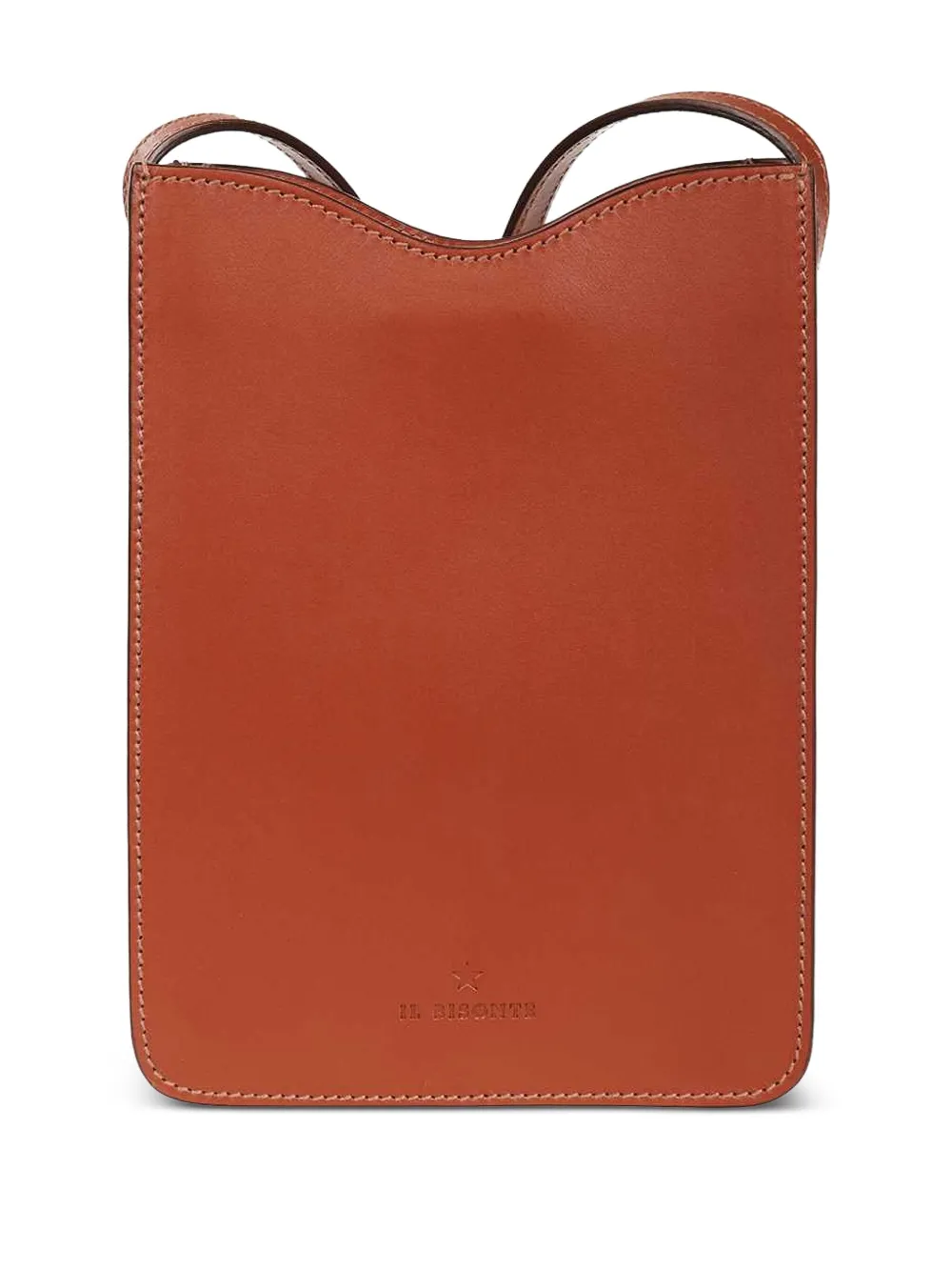 Il Bisonte press-fastening leather shoulder bag - Bruin