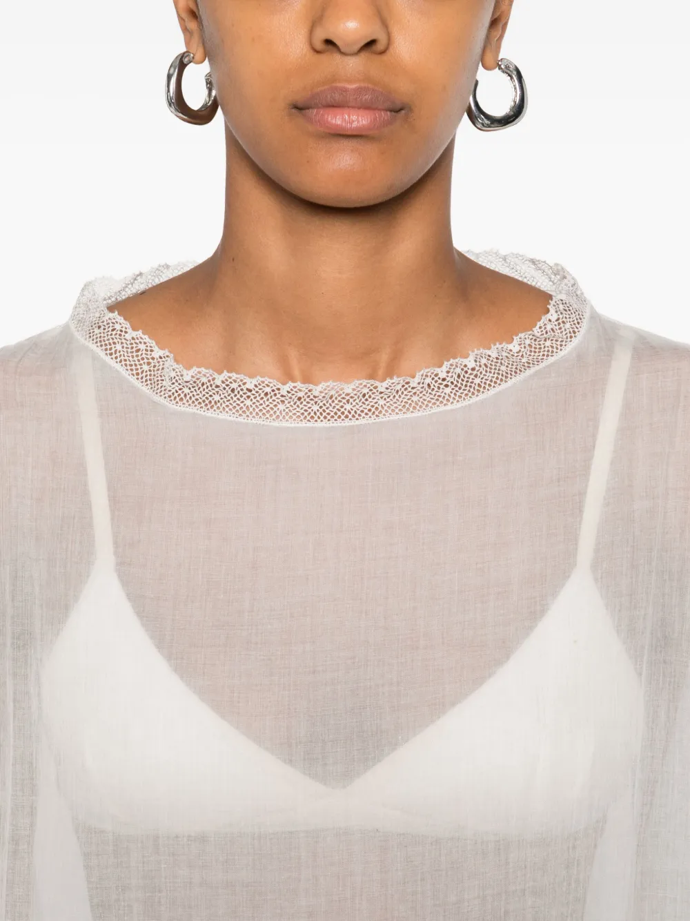 Faliero Sarti Blouse met kant Wit