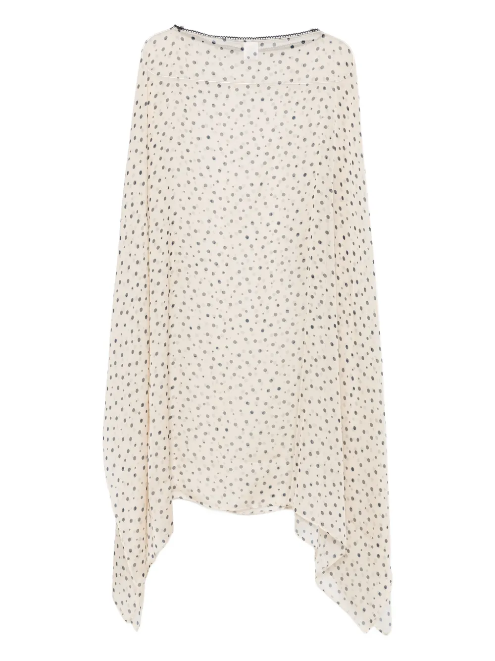 Faliero Sarti Polka-dot Silk Dress In Neutral