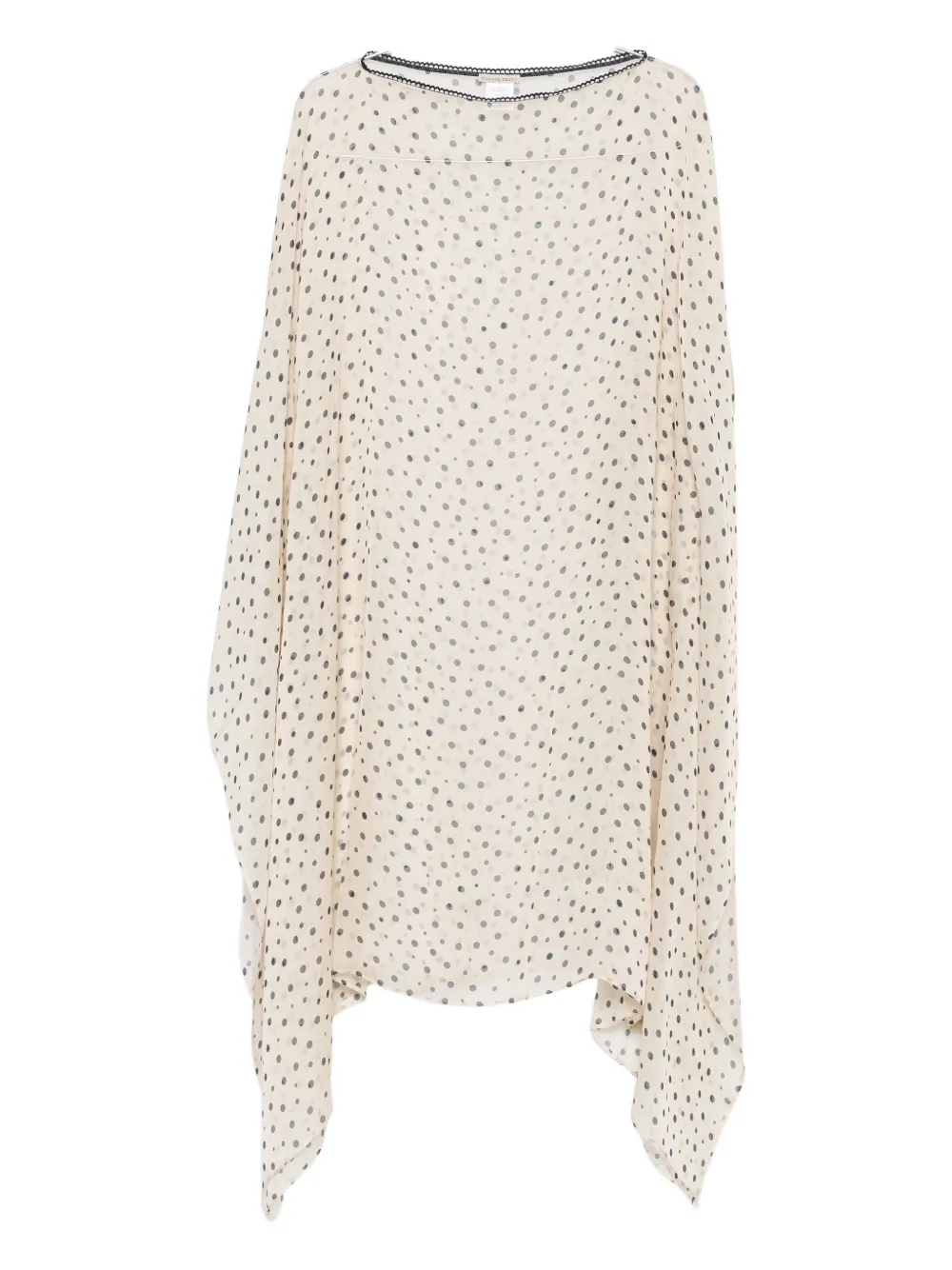 Faliero Sarti Polka-dot Silk Dress In Neutral