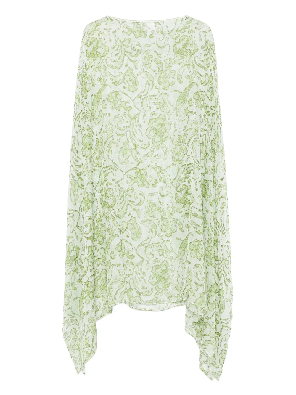 Faliero Sarti floral-print silk dress - Groen