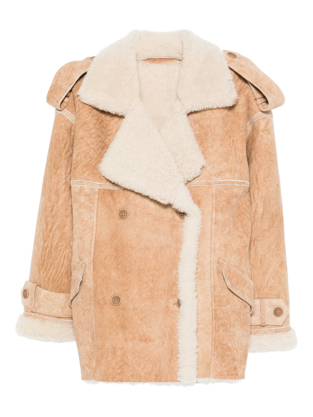 Salvatore Santoro Lammy jack met dubbele rij knopen Beige