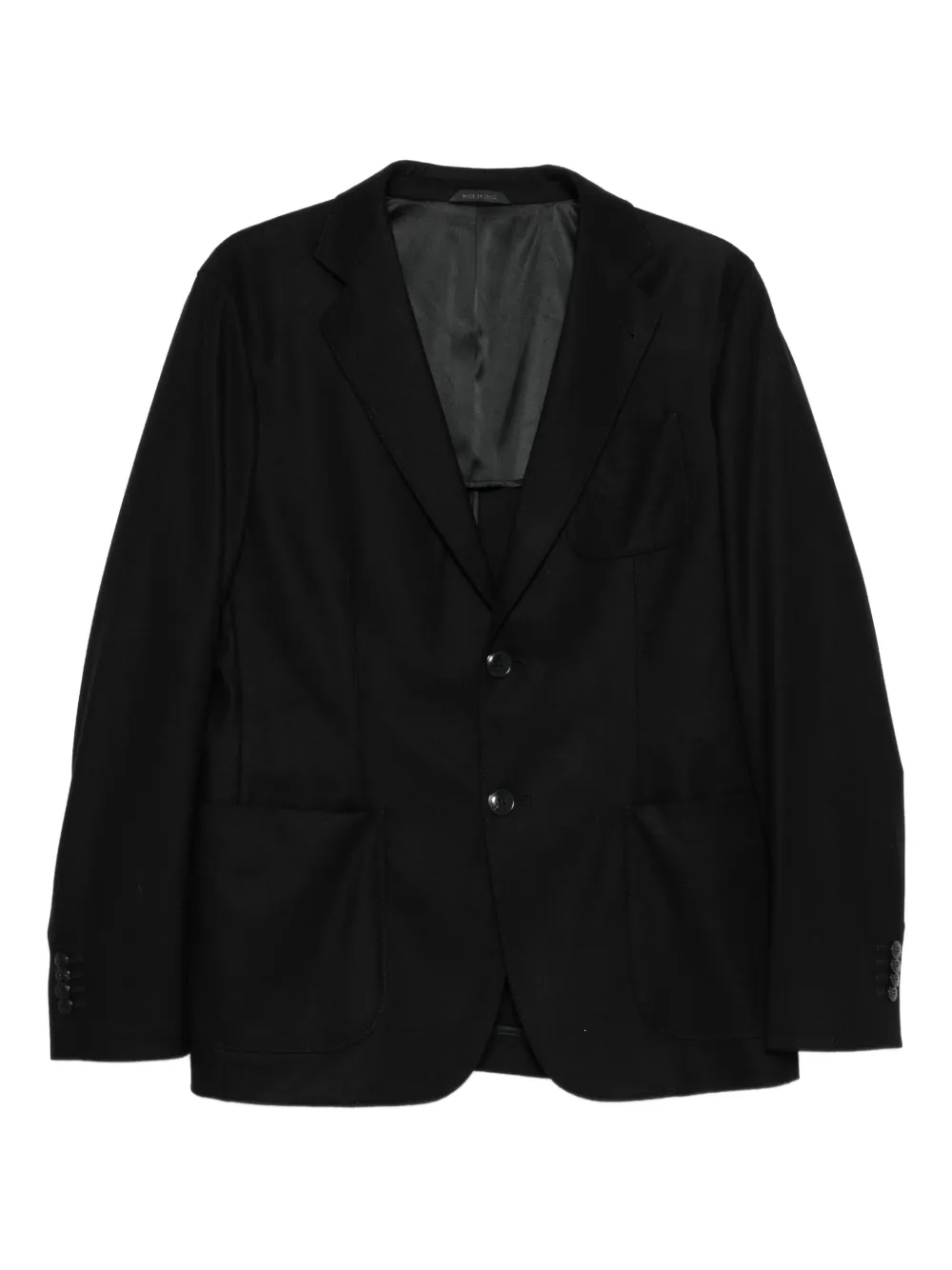 Giorgio Armani Jack met opgestikte zak en twee knopen Zwart