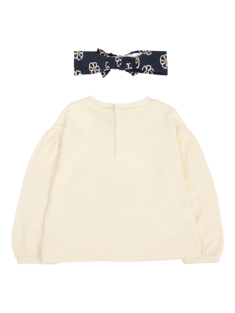 Mayoral flower-embroidered long-sleeve sweetshirt set Wit