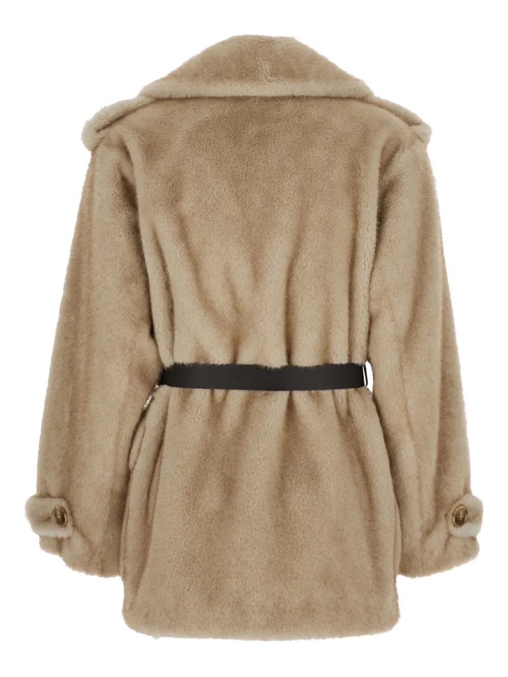 P.A.R.O.S.H. Jack met ceintuur en dubbele rij knopen Beige