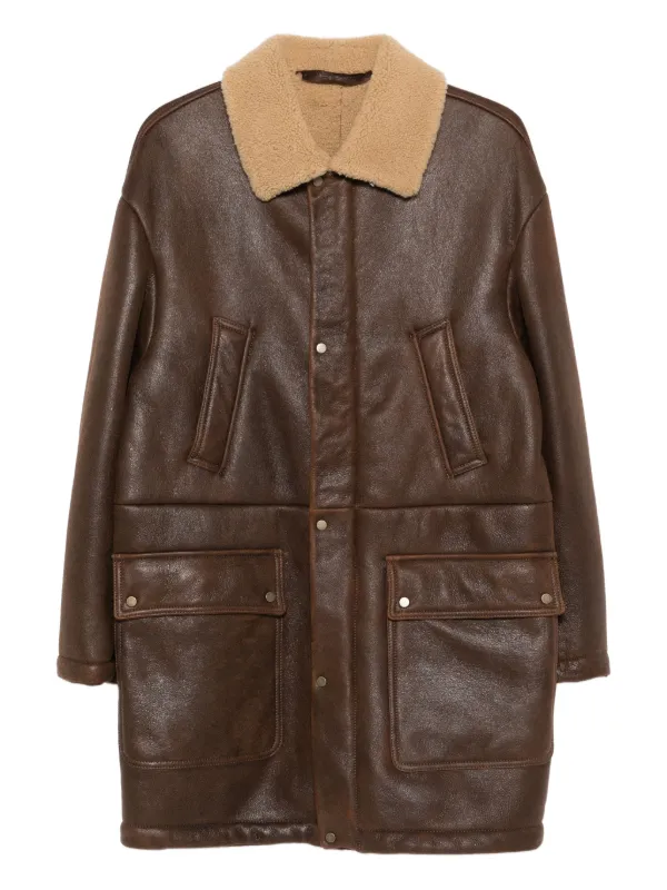 ブラウン　シープスキン　 コート Salvatore Santoro シープスキン コート | ブラウン | FARFETCH JP