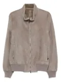 Salvatore Santoro sheepskin zip-up jacket - Grey