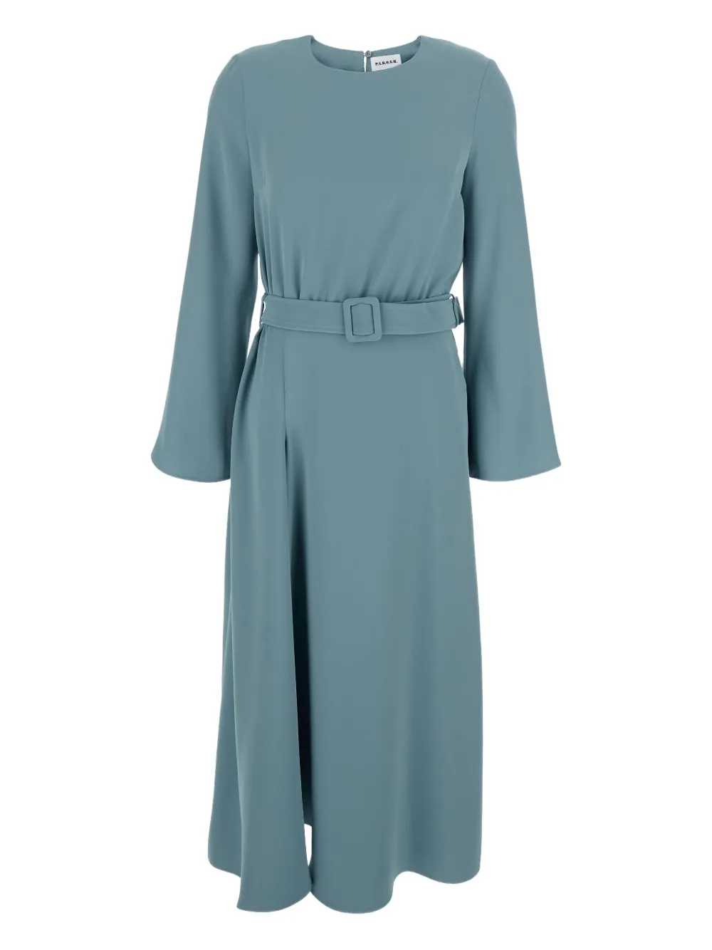 P.a.r.o.s.h Long-sleeve Belted Midi Dress In Blue