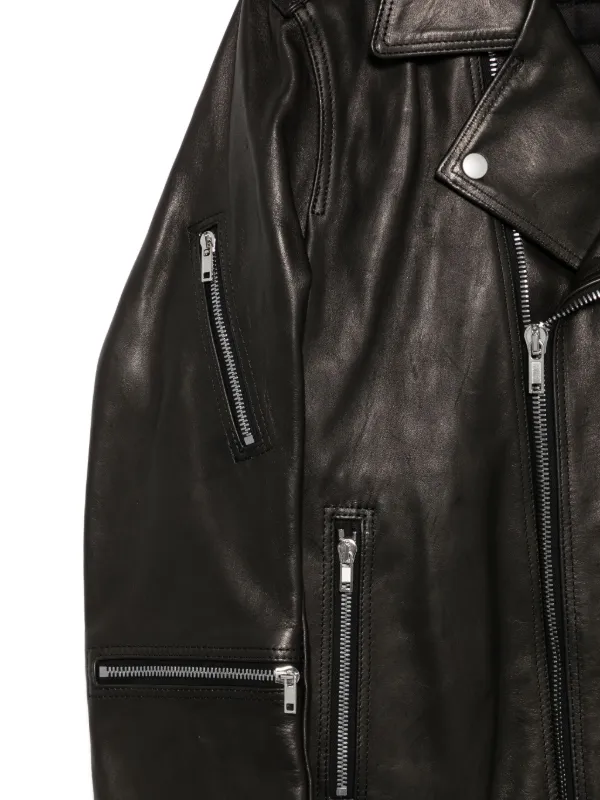 Rick Owens ジップアップ レザージャケット | ブラック | FARFETCH JP