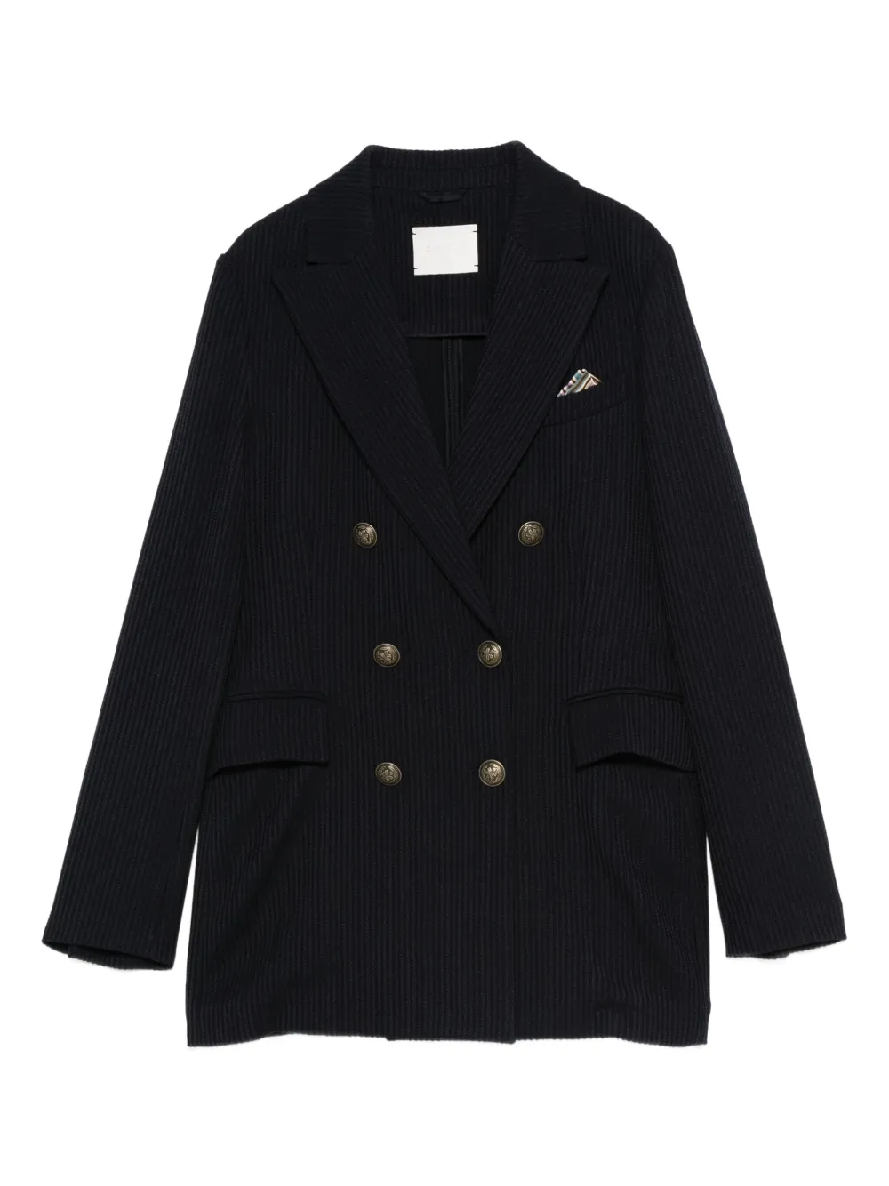 Circolo 1901 pinstriped double-breasted coat | Blue | Image 1