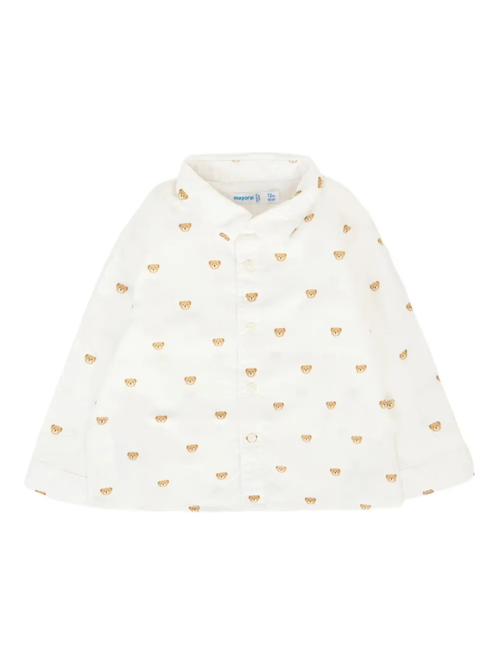 Mayoral bear-print long-sleeve shirt Wit