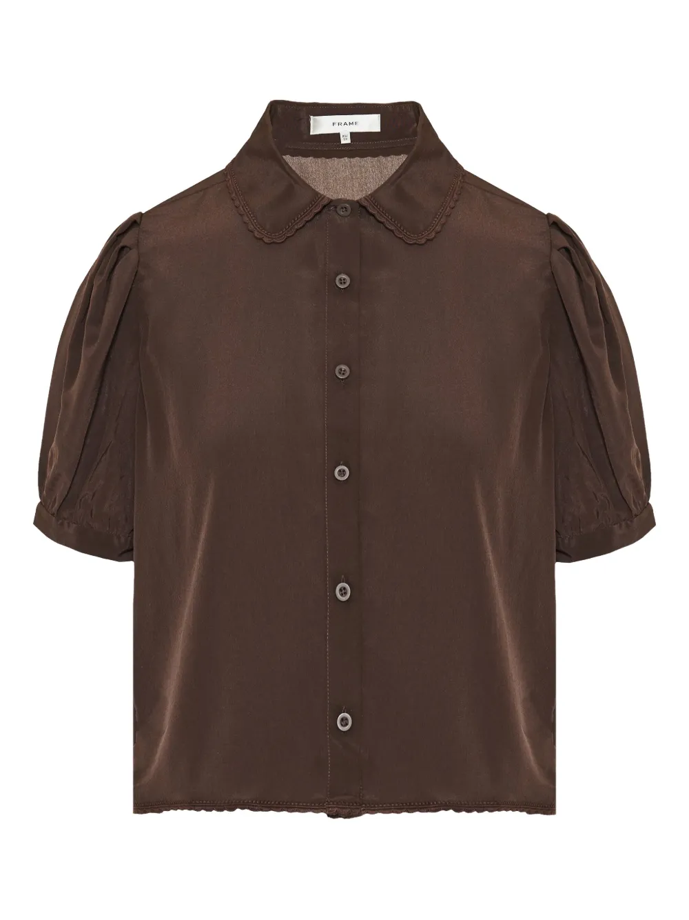 FRAME puff-sleeve buttoned blouse | Brown | Image 1