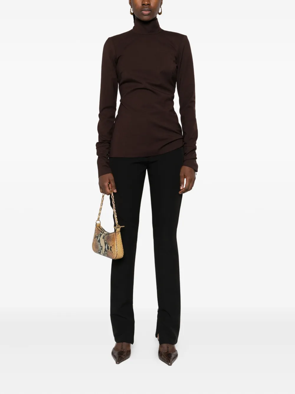 THELATEST Broek met rits en platte voorkant - Zwart