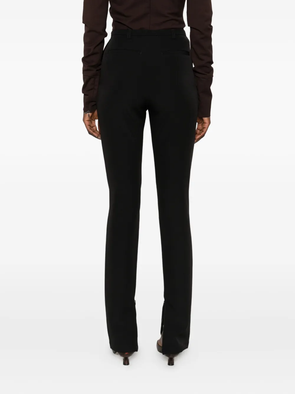 THELATEST Broek met rits en platte voorkant Zwart