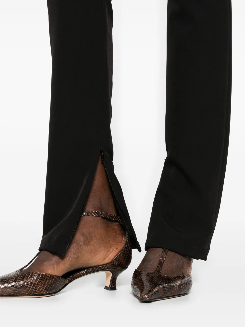 THELATEST Broek met rits en platte voorkant Zwart