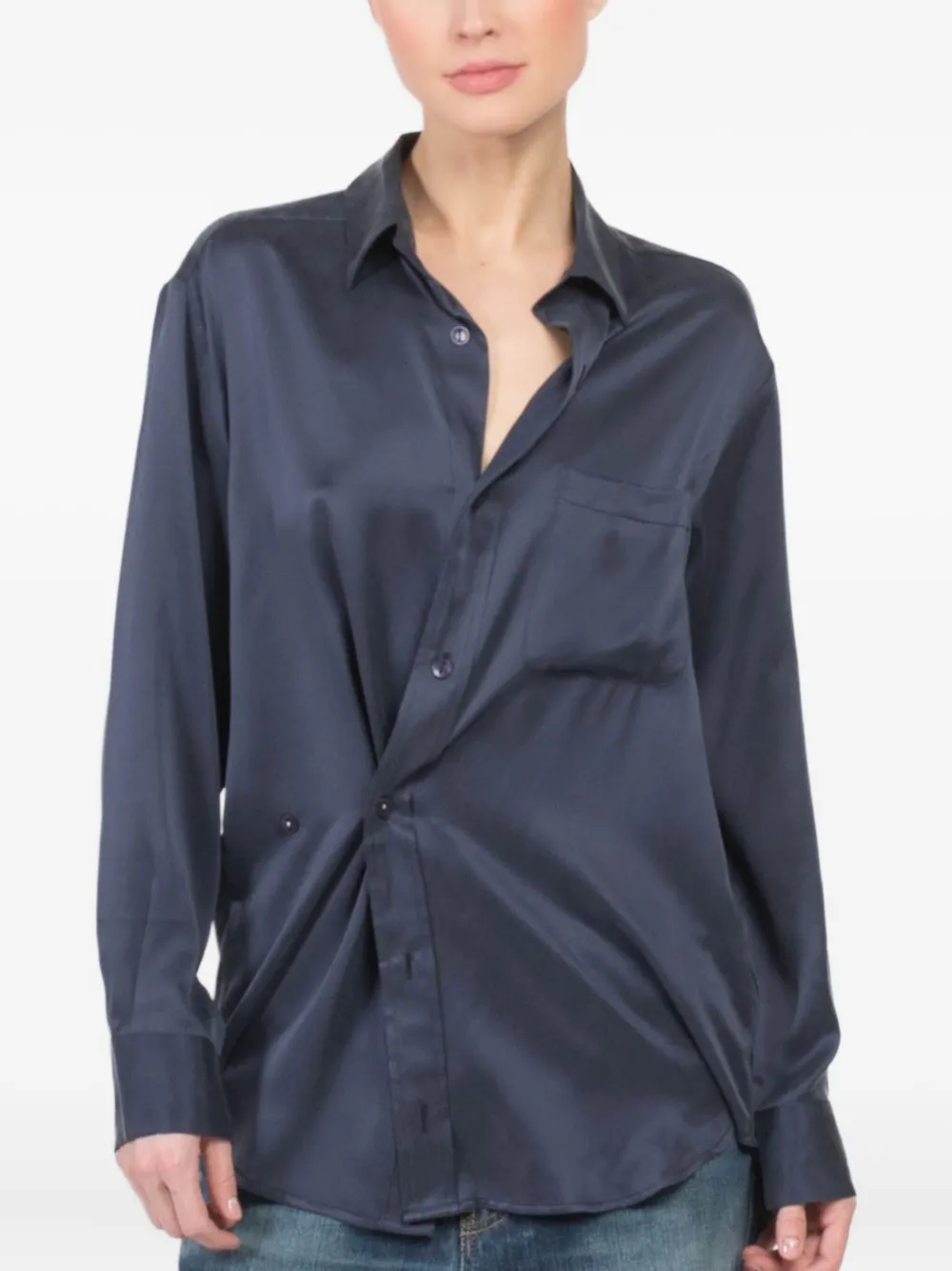 Cissa Pocket-patch Shirt In Blue