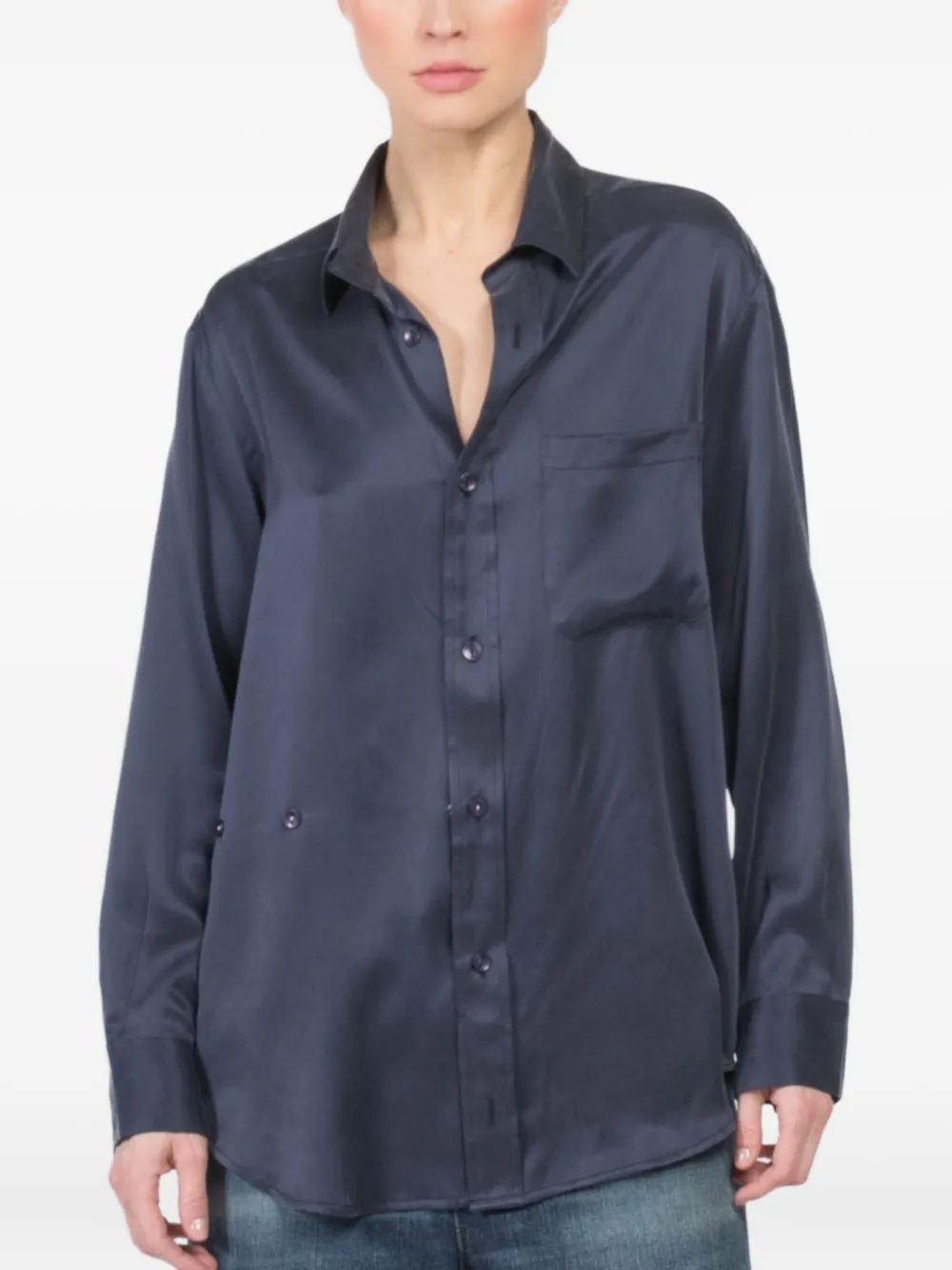 Cissa Pocket-patch Shirt In Blue