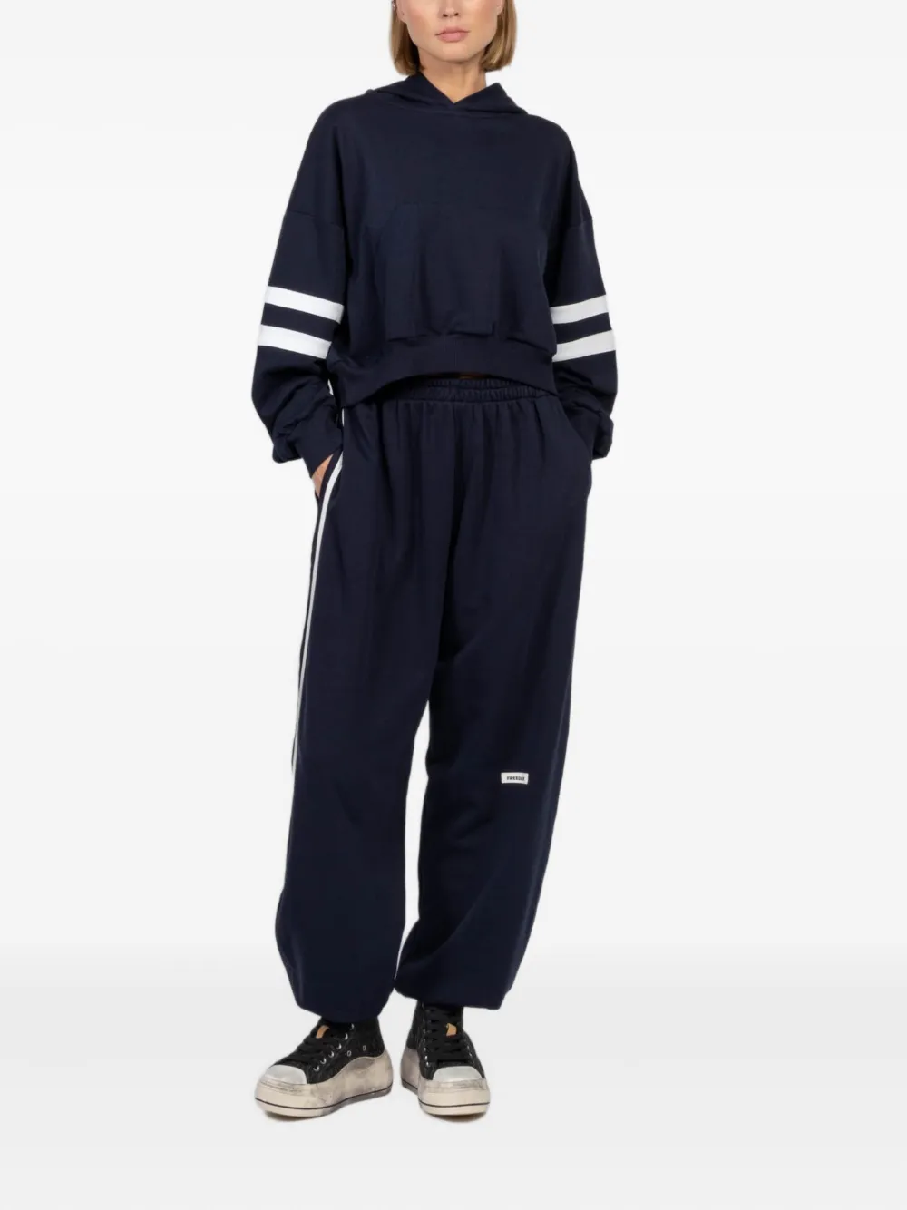 FREEDÉR Joggingbroek met zijstreep - Blauw