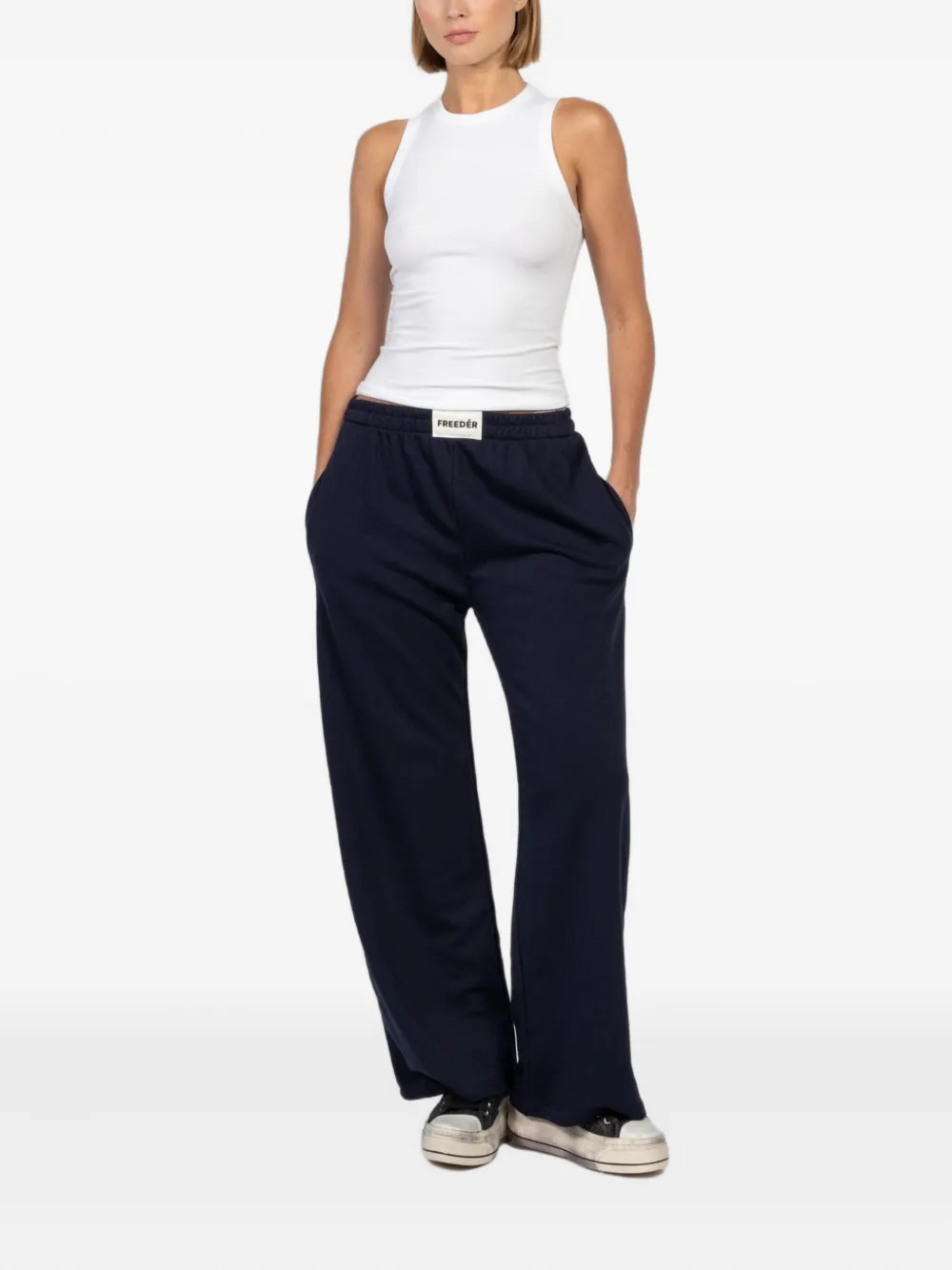 FREEDÉR Trainingsbroek met elastische tailleband - Blauw