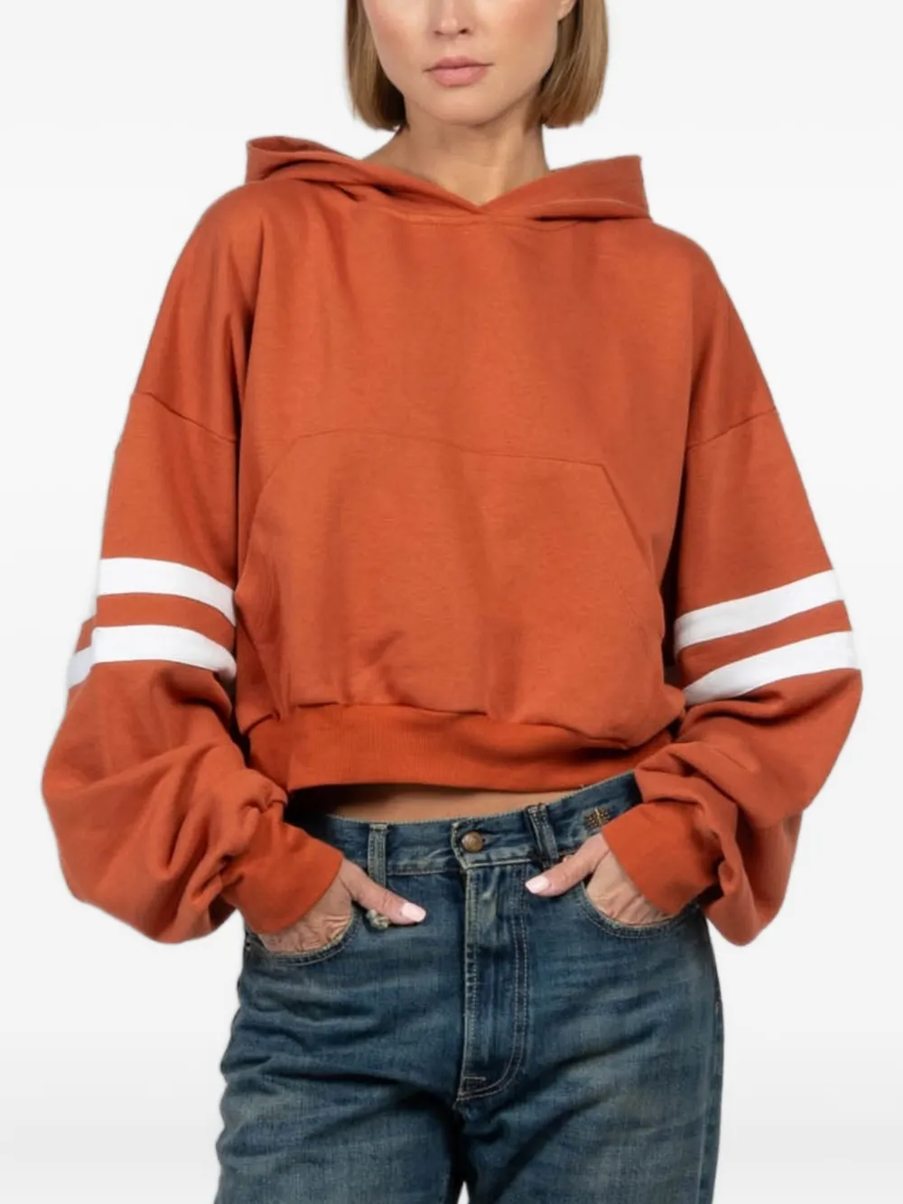 FREEDÉR stripe-detail hoodie | Orange | Image 1