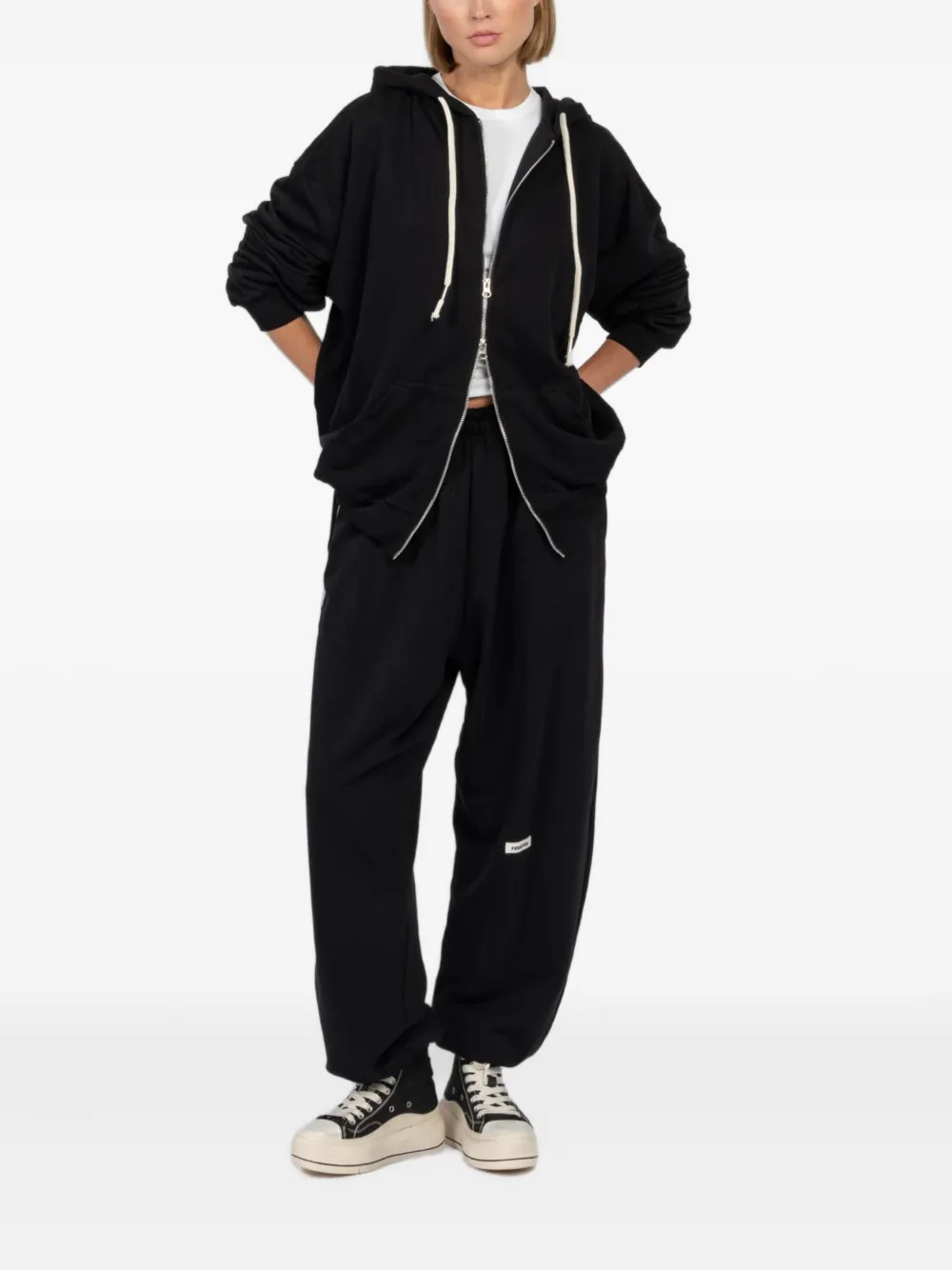 FREEDÉR Katoenen hoodie met rits - Zwart