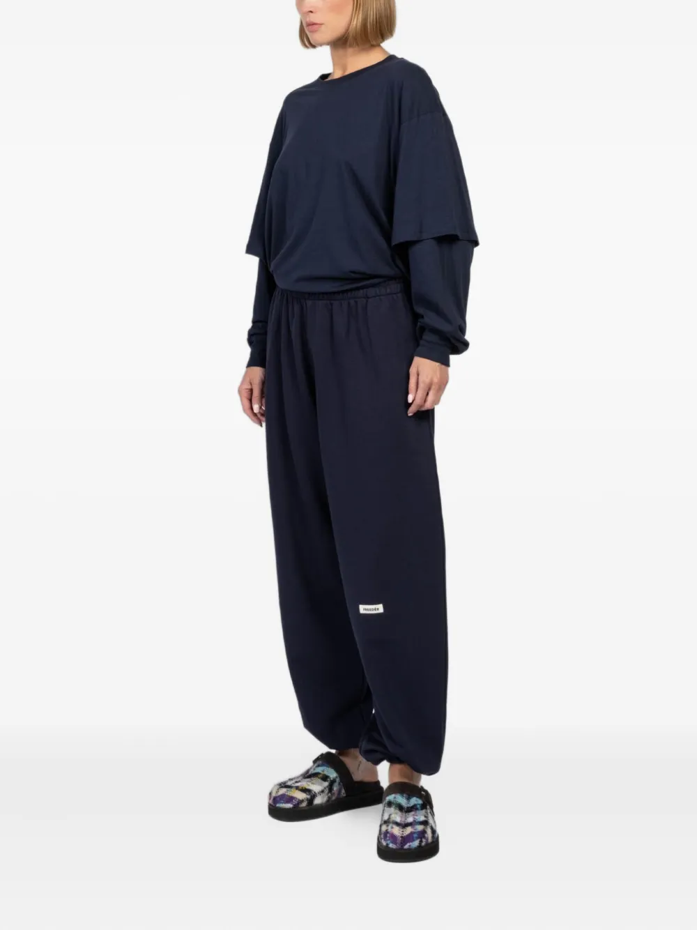 FREEDÉR Joggingbroek met logopatch Blauw