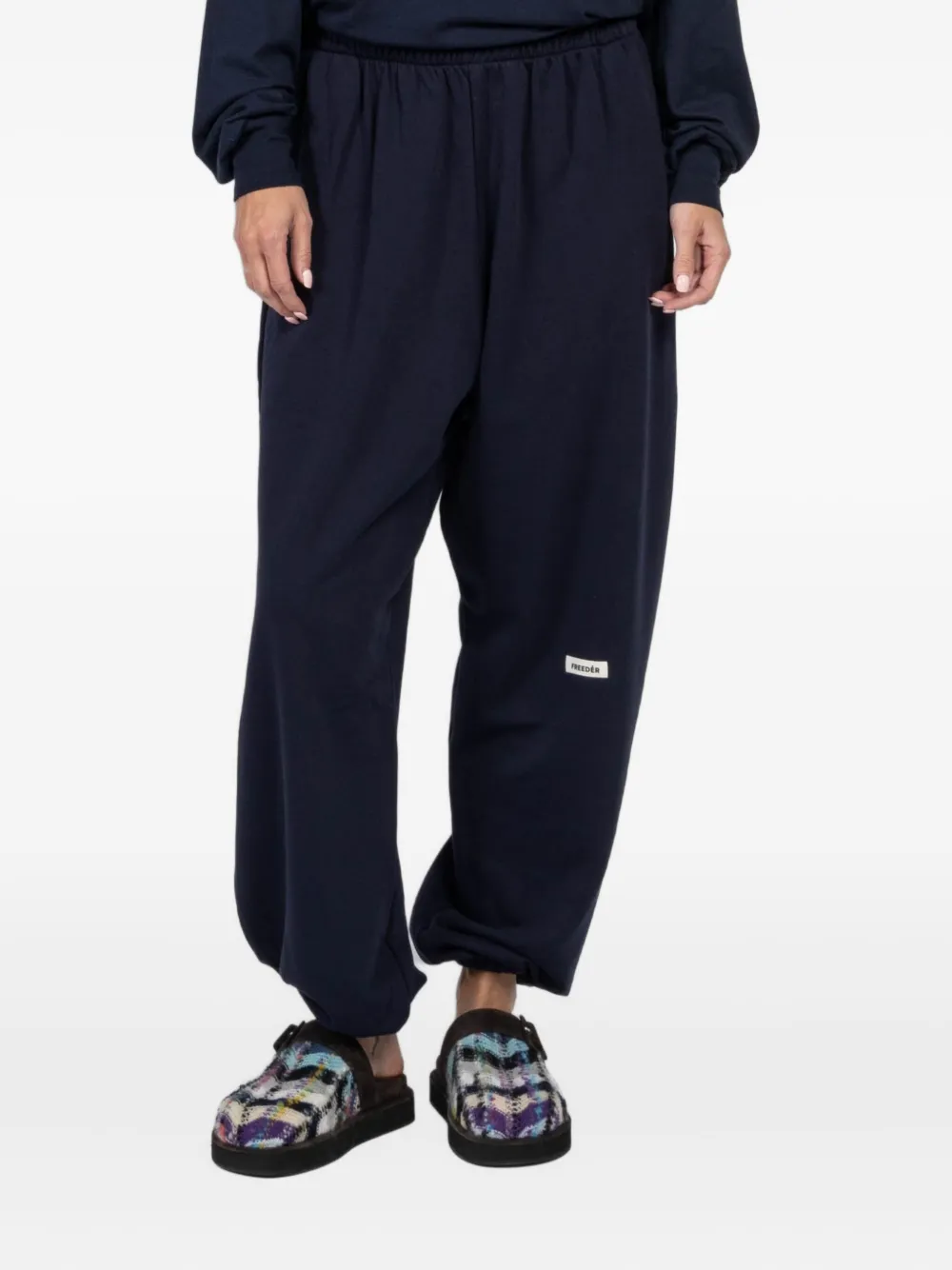FREEDÉR Joggingbroek met logopatch Blauw