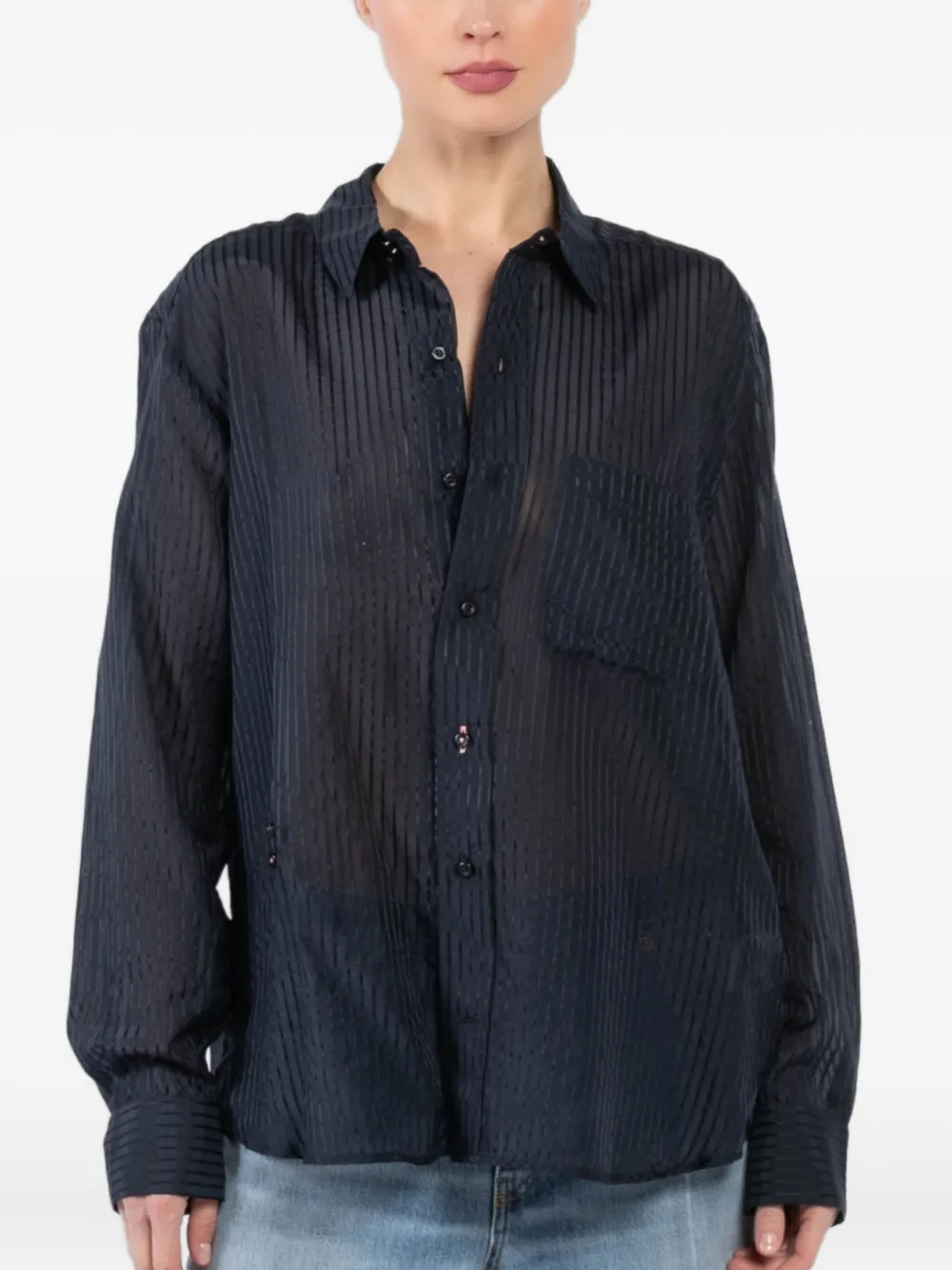Cissa The Mens Button-front Shirt In Blue