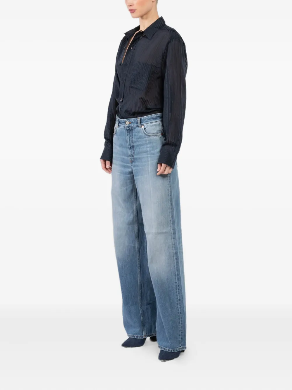 CISSA Gestreept blouse - Blauw
