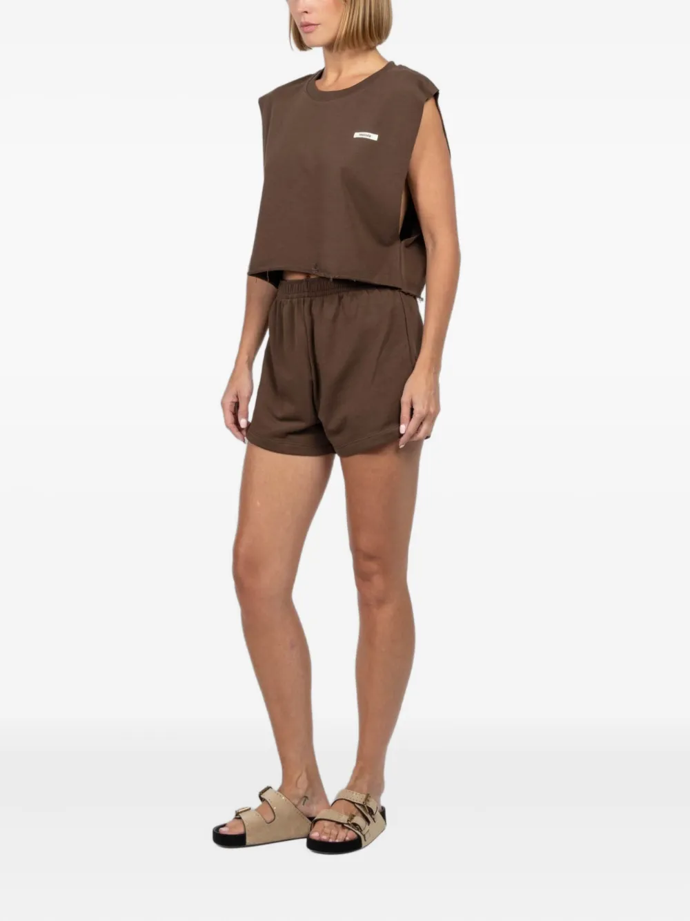 Freedér 1.51 Raw-edge Sleeveless Tank Top In Brown